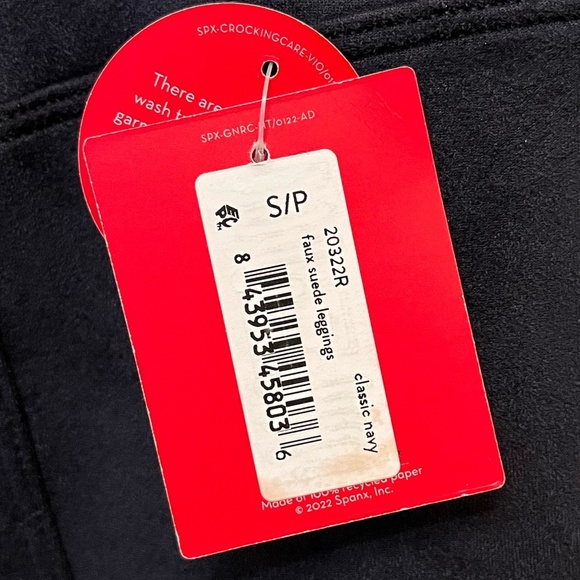 NWT SPANX | Comfortable Classic Navy Faux Suede Soft Chic Leggings | Size S - Picture 9 of 11